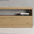 Composição Moderna de Parede em Carvalho Nórdico e Acabamento em Ferro - Siri Viadurini