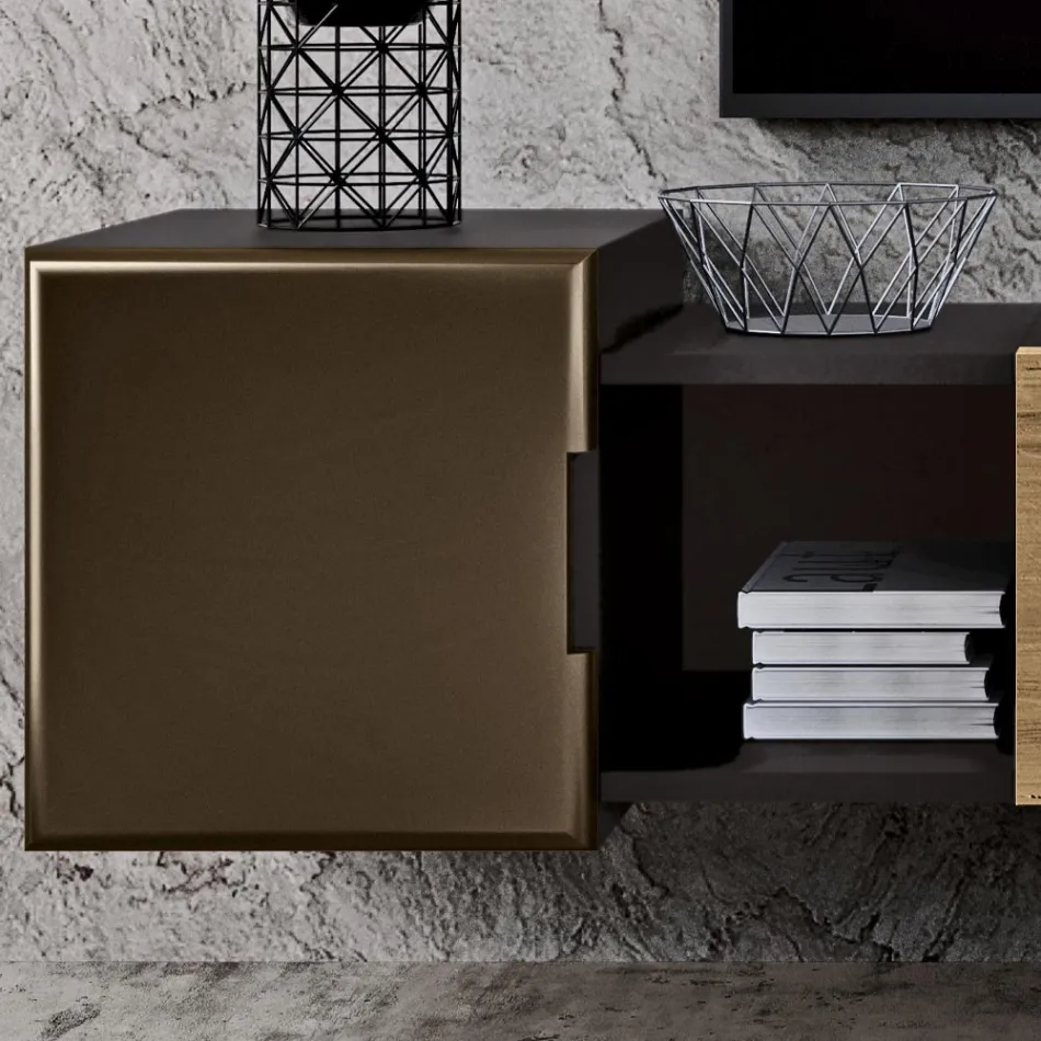 Composição de parede para área de estar de design moderno Made in Italy - Margit Viadurini