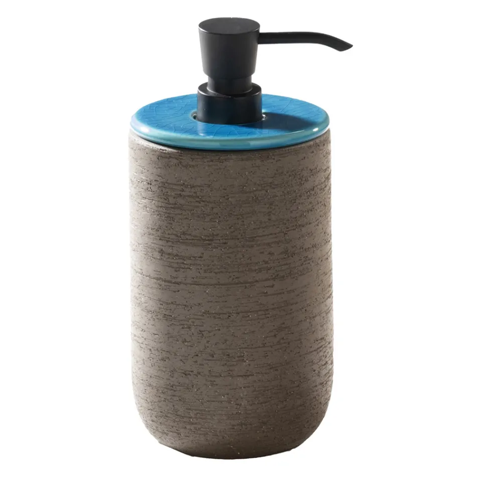 Composição de móveis de banheiro incluindo acessórios com detalhes em azul - Carolie Viadurini