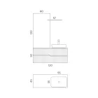 Composição de banheiro branco com espelho e prateleira Made in Italy - Ares Viadurini