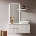 Composição de banheiro branco com espelho e prateleira Made in Italy - Ares