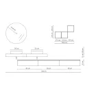 Composição de Banheiro Cor Concreto e Branco Fosco com Lavatório, Espelho e Base - Palom Viadurini