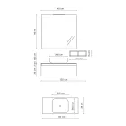 Composição de Banheiro Completo com Lavatório, Espelho e Base Made in Italy - Dream Viadurini
