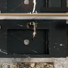 Composição de Banheiro Completo com Espelho e Lavatório Duplo Made in Italy - Palom Viadurini