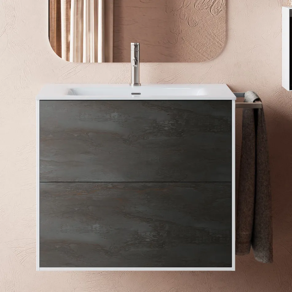 Composição de Banheiro Composta por Espelho e Base Antirrisco Made in Italy - Kilos Viadurini