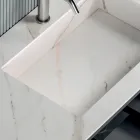 Conjunto para banheiro com 1 base, 1 gaveta, compartimento aberto e espelho - Titan Viadurini