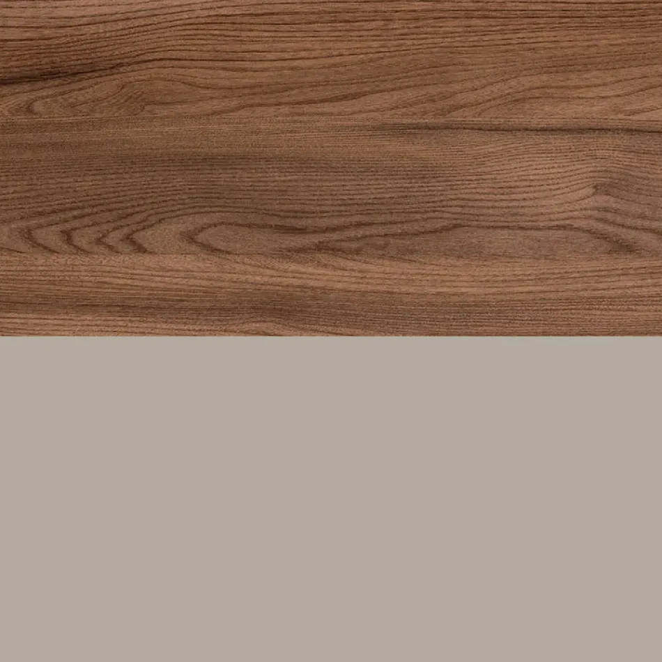 Conjunto para banheiro com 1 gaveta, 2 prateleiras de carvalho, pia e espelho - Titan Viadurini