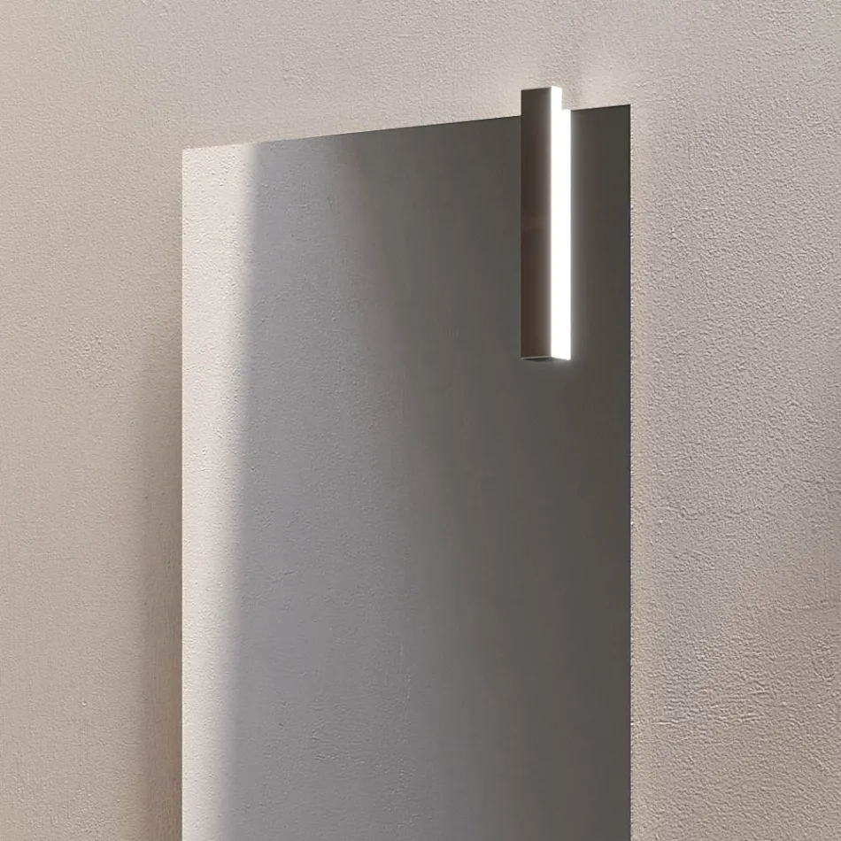 Conjunto para banheiro com 1 gaveta, 2 prateleiras de carvalho, pia e espelho - Titan Viadurini