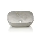 Conjunto para banheiro com 1 gaveta, 2 prateleiras de carvalho, pia e espelho - Titan Viadurini