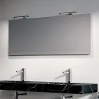 Conjunto para banheiro com 1 gaveta branca, espelho e prateleira Marquina em HPL - Velaria Viadurini