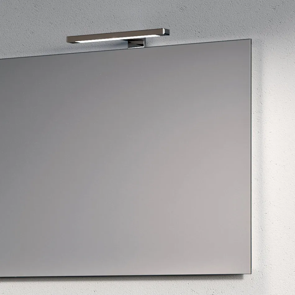 Conjunto para banheiro com 1 gaveta branca, espelho e prateleira Marquina em HPL - Velaria Viadurini