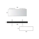 Conjunto para banheiro com 1 gaveta branca, espelho e prateleira Marquina em HPL - Velaria Viadurini