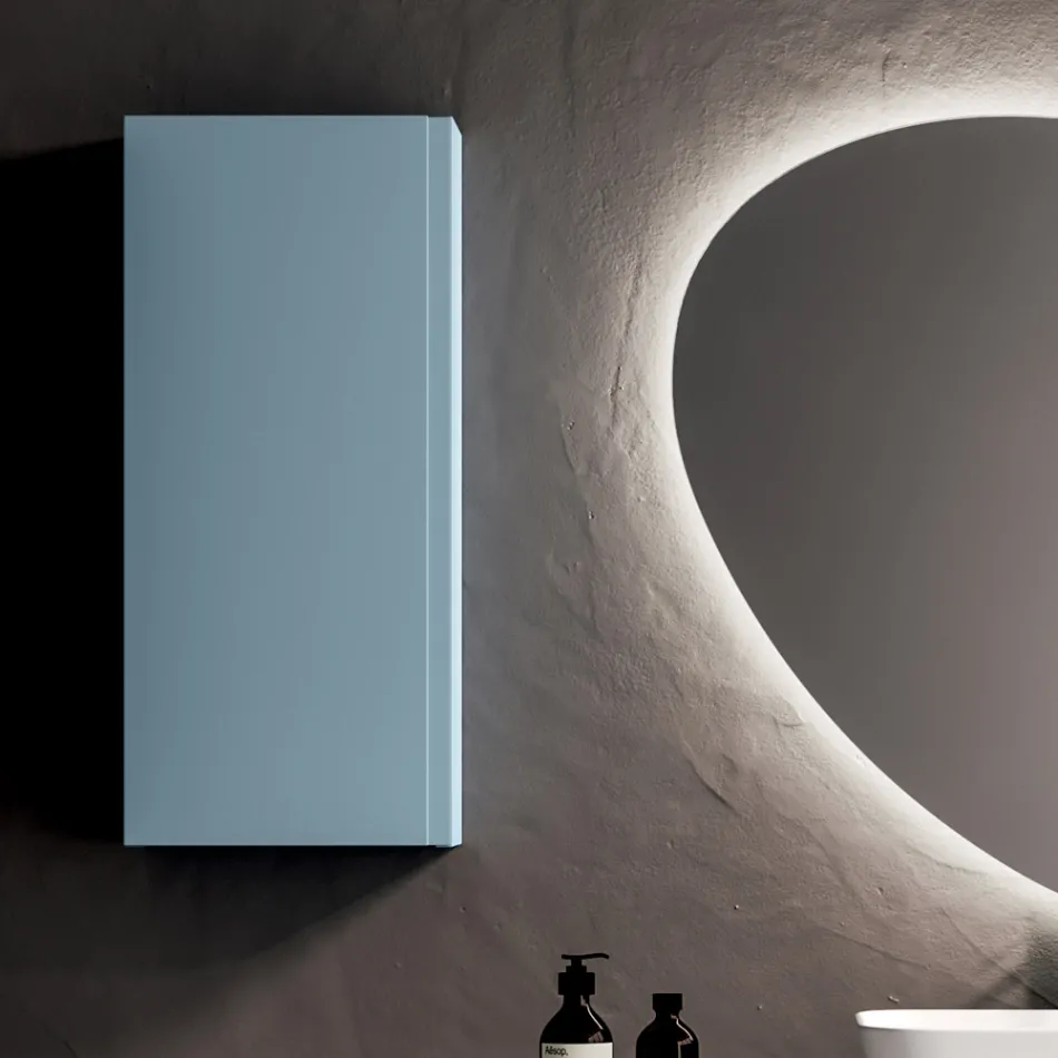 Conjunto para banheiro com 2 bases, cada uma com 1 gaveta, e espelho - Titan Viadurini