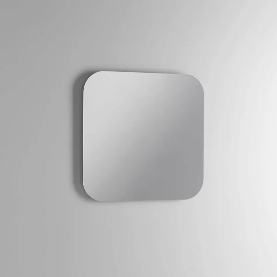 Conjunto para banheiro com 2 gavetas de carvalho, pia de cerâmica e espelho - Titan Viadurini