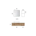 Conjunto para banheiro com 2 gavetas de carvalho, pia de cerâmica e espelho - Titan Viadurini