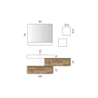 Conjunto para banheiro com 2 gavetas, pia branca, espelho e armário de parede - Elios Viadurini