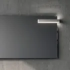 Conjunto para banheiro com 2 gavetas, pia de cerâmica Calacatta e espelho - Orione Viadurini