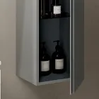 Conjunto para banheiro com 2 gavetas, armário de parede, coluna e espelho - Titan Viadurini