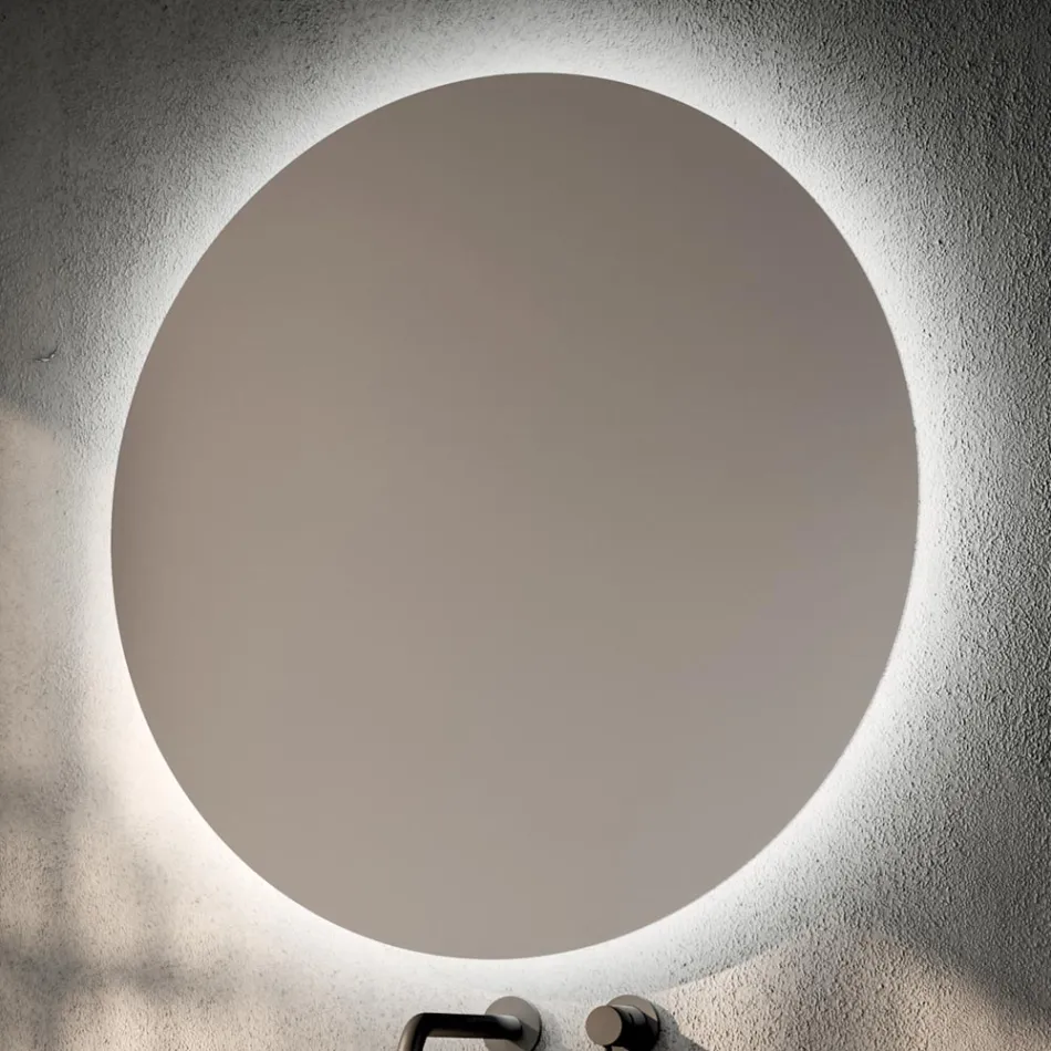 Conjunto para banheiro com 2 gavetas, espelho e pia de resina branca - Magnólia Viadurini