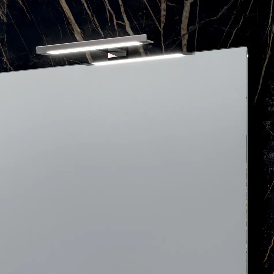 Conjunto para banheiro com 4 gavetas, 2 cubas de cerâmica e espelho - Titan Viadurini