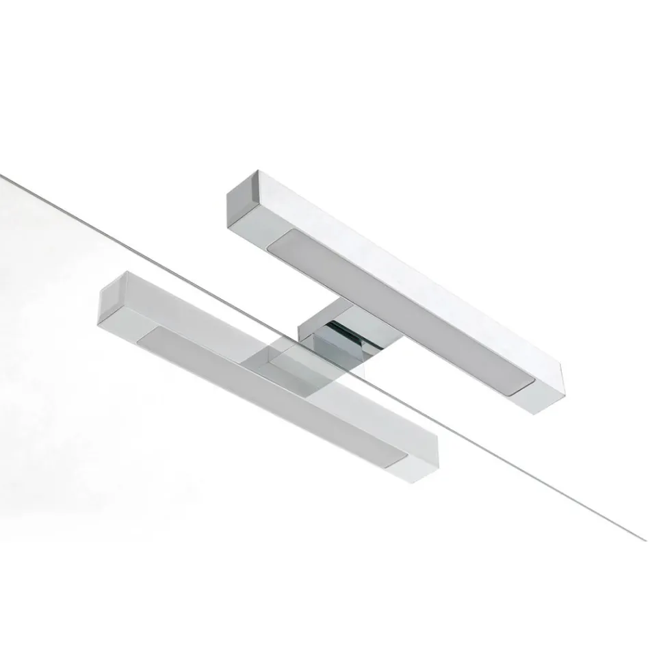 Conjunto para banheiro com 4 gavetas, 2 cubas de cerâmica e espelho - Titan Viadurini