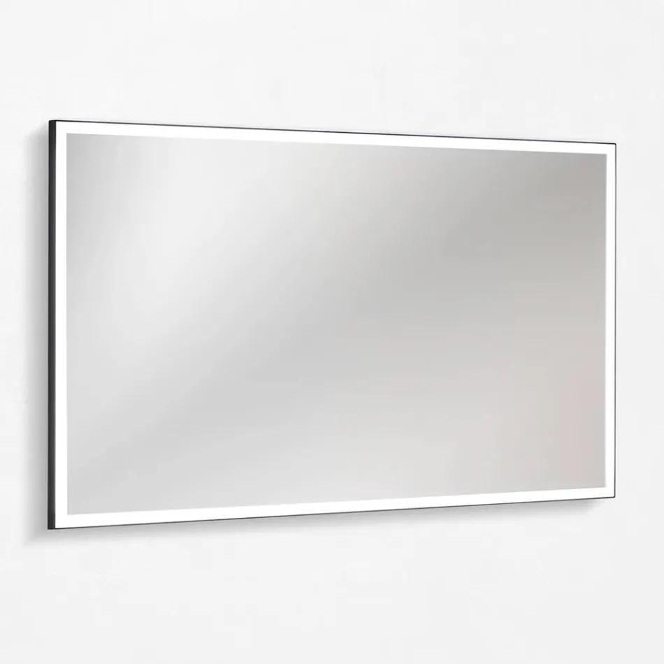 Conjunto para banheiro com 4 gavetas Avio Blue, espelho e pia - Velaria Viadurini