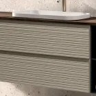 Conjunto para banheiro com 4 gavetas, pia, espelho e prateleiras abertas - Elios Viadurini