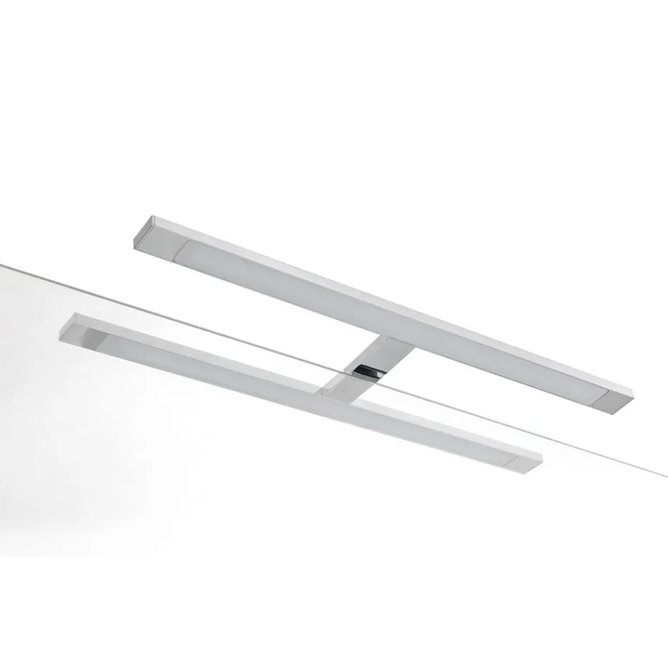 Conjunto para banheiro com 4 gavetas, pia, espelho e prateleiras abertas - Elios Viadurini