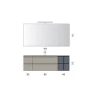 Conjunto para banheiro com 4 gavetas, pia, espelho e prateleiras abertas - Elios Viadurini