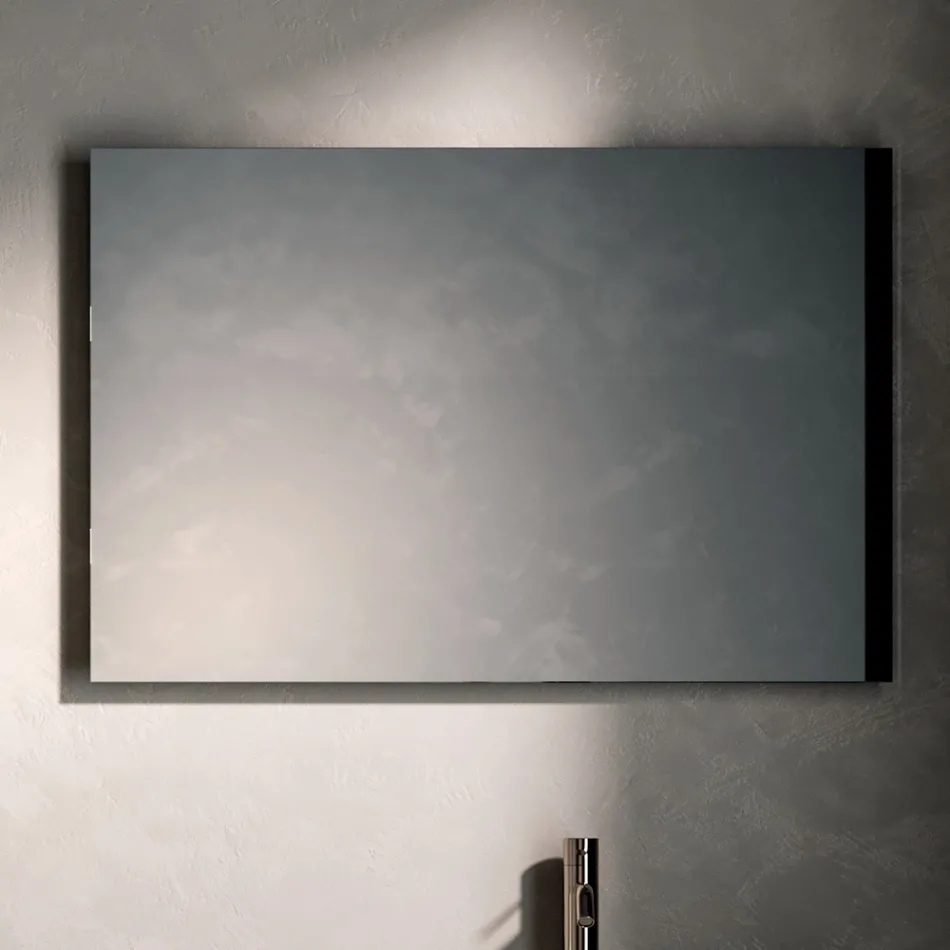 Conjunto para banheiro com 4 gavetas, compartimento aberto, pia e espelho - Velaria Viadurini