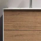 Composição de Banheiro com Base Carvalho Mel, Lavatório e Espelho Made in Italy - Kilos Viadurini