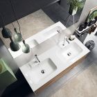 Composição de Banheiro com Base Carvalho Mel, Lavatório e Espelho Made in Italy - Kilos Viadurini