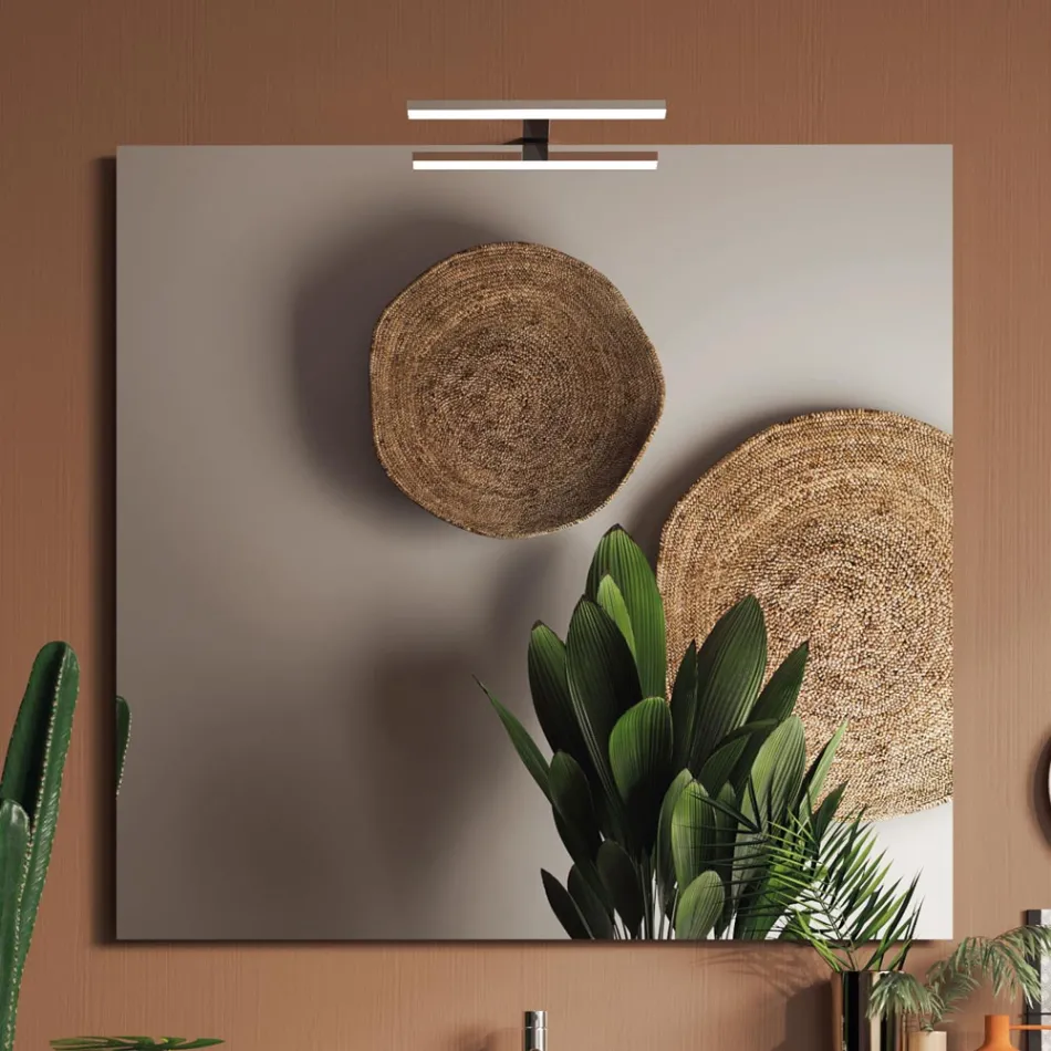 Composição de Casa de Banho com Base Suspensa, Espelho e Lavatório Made in Italy - Dream Viadurini