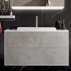 Composição de Banheiro com Base, Espelho e Lavatório em Resina Made in Italy - Kilos Viadurini