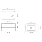 Composição de Banheiro com Base, Espelho e Lavatório em Resina Made in Italy - Kilos Viadurini