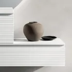 Conjunto de banheiro com gavetas, pia de cerâmica e espelho com LED - Elios Viadurini