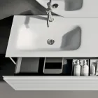 Conjunto de banheiro com gavetas, pia de cerâmica e espelho com LED - Elios Viadurini