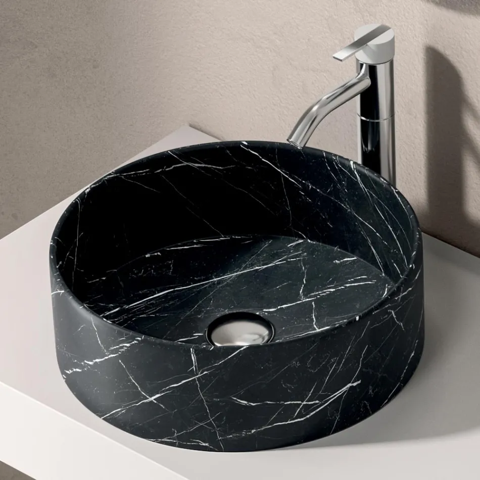 Conjunto para banheiro com gaveta, pia, espelho, armário de parede e prateleira - Elios Viadurini