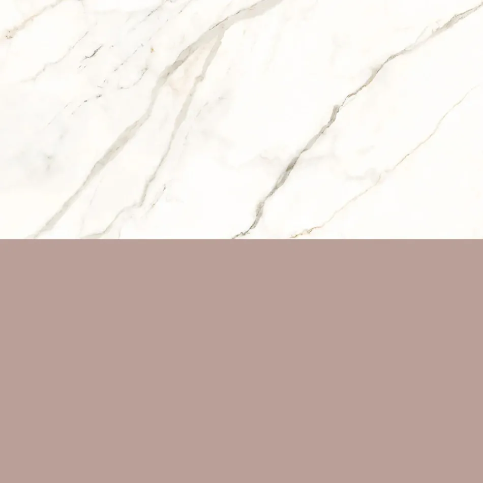 Composição para banheiro com gaveta rosa claro e pia Calacatta - Elios Viadurini