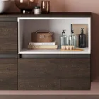 Composição de banheiro com lavatório de cerâmica e espelho Made in Italy - Dream Viadurini