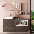 Composição de banheiro com lavatório de cerâmica e espelho Made in Italy - Dream Viadurini