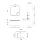 Composição de Banheiro com Lavatório em Resina, Made in Italy Base Antirrisco - Dream Viadurini