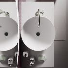 Composição de banheiro com lavatório de resina e espelho Made in Italy - Palom Viadurini