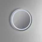 Composição de banheiro com lavatório de resina e espelho Made in Italy - Palom Viadurini