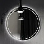 Conjunto para banheiro com espelho, base e lavatório de resina, fabricado na Itália - Quilos Viadurini