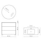 Conjunto para banheiro com espelho, base e lavatório de resina, fabricado na Itália - Quilos Viadurini