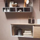 Composição Casa de Banho com Espelho com Candeeiro Integrado, Lavatório e Base - Dream Viadurini