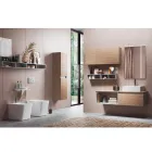 Composição Casa de Banho com Espelho com Candeeiro Integrado, Lavatório e Base - Dream Viadurini