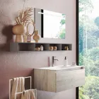 Composição de Banheiro com Espelho e Luminária, Base Antirrisco Made in Italy - Dream Viadurini