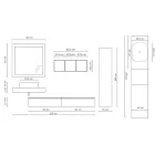 Composição de banheiro com espelho e lavatório de cerâmica Made in Italy - Palom Viadurini